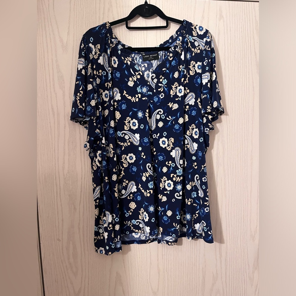 Lane Bryant Floral Blue Women's Top
